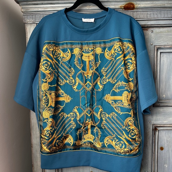 Versace Collections S/S Men's Top with Silk Baroque Print Size 40 - Picture 1 of 10